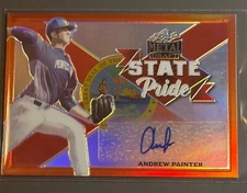2021 Leaf Metal State Pride Orange Refractor 3/7 Andrew Painter Phillies AUTO