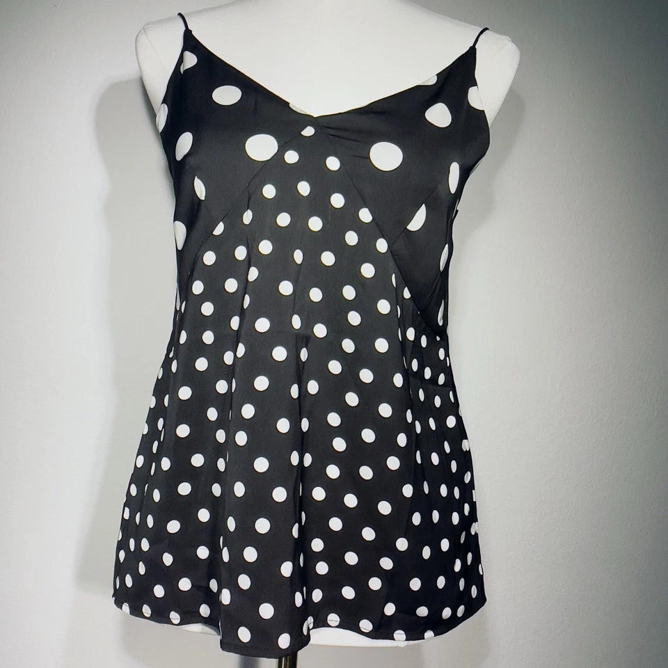 Y2K Polka Dot Print Babydoll Cami Top Women’s Size XXS Corpwear Dark Academia - Image 2 of 4