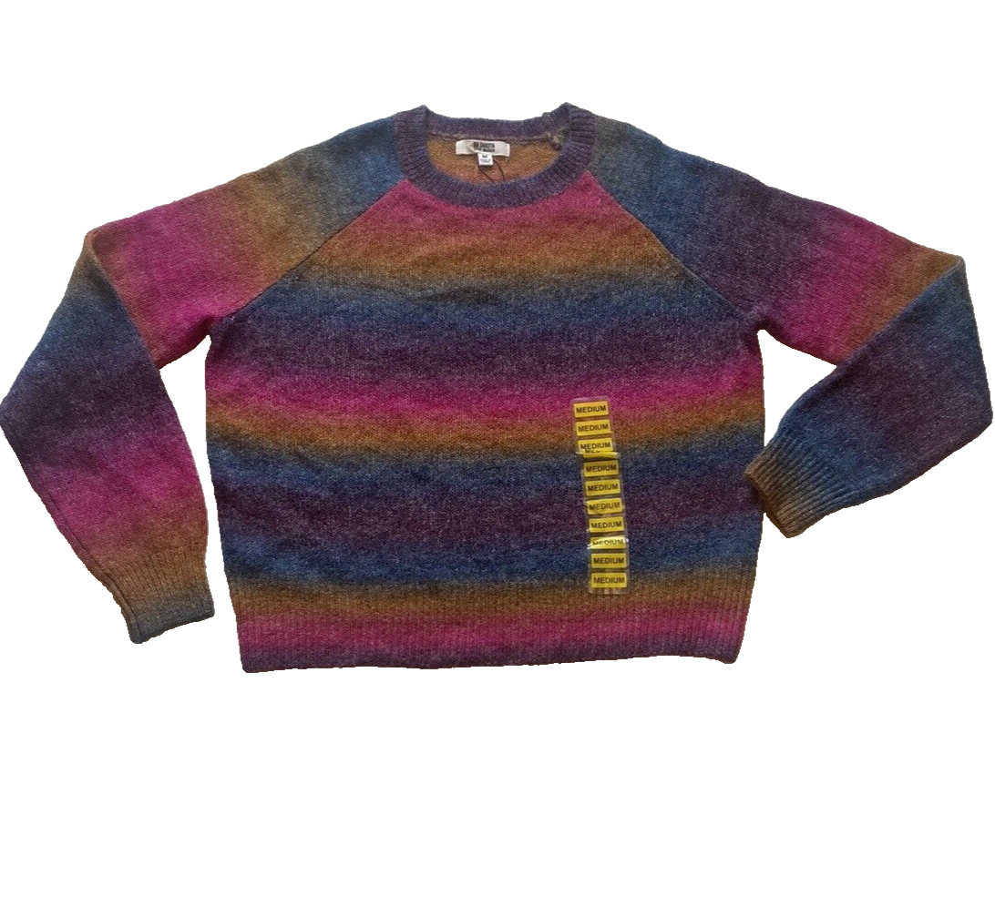 BB DAKOTA By STEVE MADDEN Ombre Multicolor Crew Neck Sweater Size