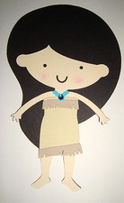 Princess Pocahontas Paper Doll Die Cut Scrapbook Embellishement