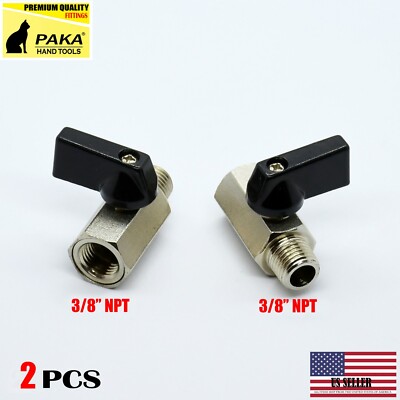 2 pcs High Quality Mini Ball Valve 3/8'' MALE X FEMALE NPT