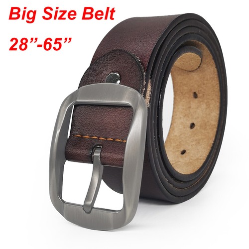 Big Size 105cm-175cm Casual Belts for Jeans Mens Belt 100% Real Leather Belt - Photo 1 sur 15