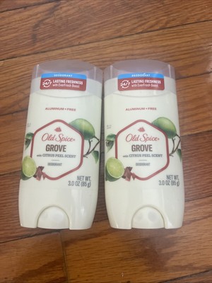 Old Spice Grove with Citrus Peel Scent Deodorant 3.0 oz Aluminum Free lot of 2