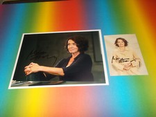 Ulrike Folkerts crime scene signed autograph on 20x28 photo + postcard