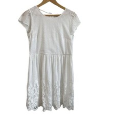Loft Dress Womens 8 White Floral Lace Overlay Feminine Romantic Fairy Coquette