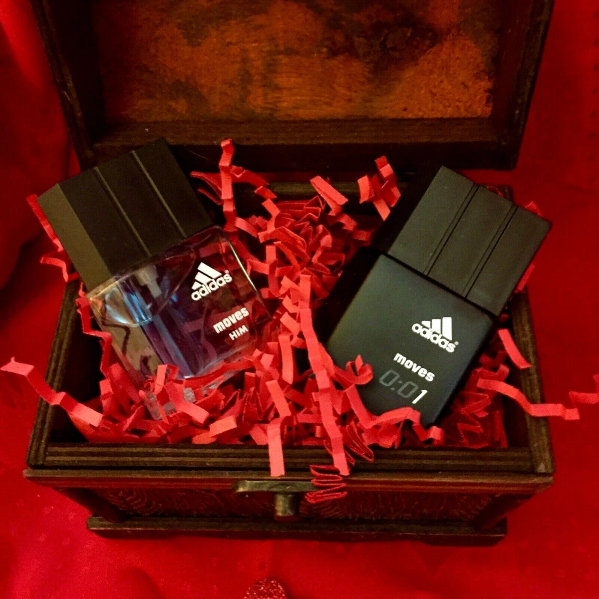 MENS ADIDAS GIFT SET ADIDAS MOVES IN DECORATIVE WOODEN BOX