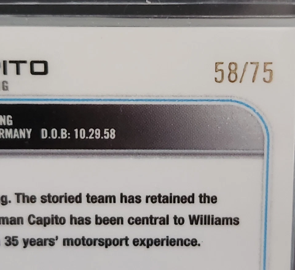 Jost Capito  2022 Topps Chrome Formula 1 F1 Crew Team Pink Refractor /75  #106 - Image 3 of 3