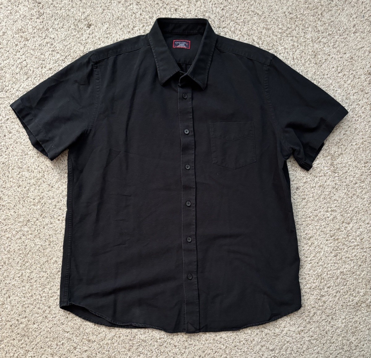 UNTUCKit Shirt Mens XL Black Short Sleeve Button-up Soft Brushed Short Sleeve