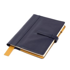 Hobonichi Cousin Compatible A5 Leather Notebook Cover Navy Cowhide Techo
