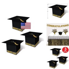 Beistle 3 Piece Black Grad Cap Gift Card Boxe...