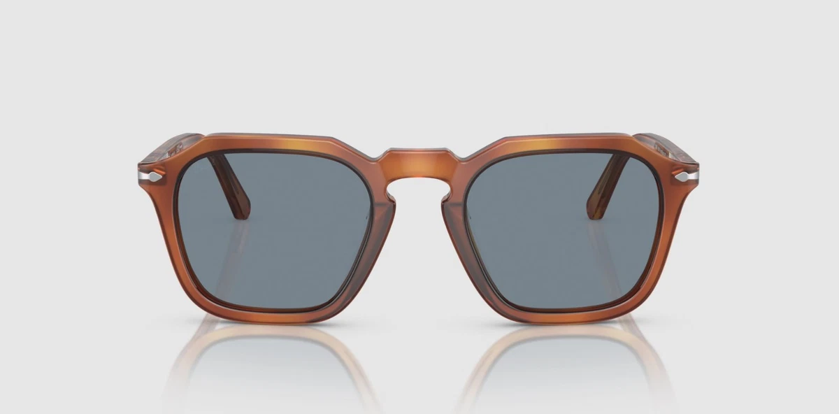 PERSOL PO3292S 96 56 Terra Di Siena Light Blue 50 mm Unisex Sunglasses
