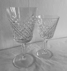 TWO Vintage WATERFORD CRYSTAL ALANA  Glasses  7"-10oz (water) & 6" 6oz (wine)