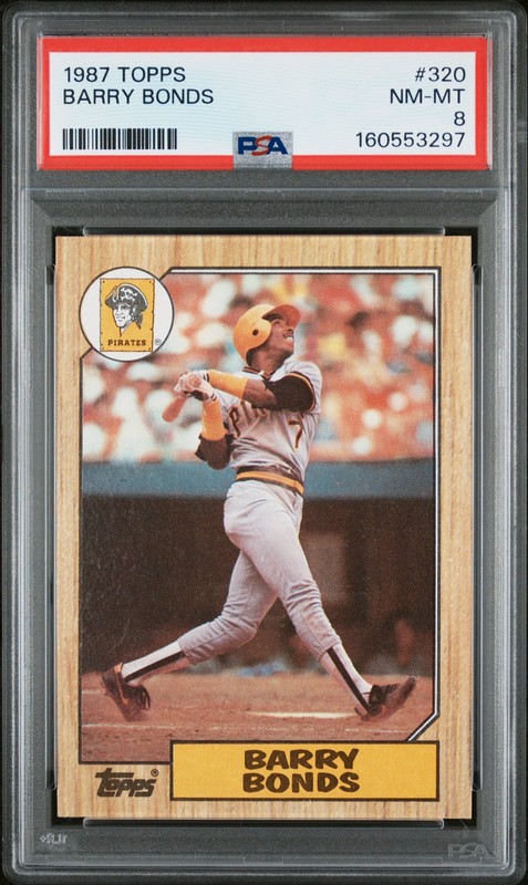 1987 TOPPS #320 BARRY BONDS ROOKIE RC PSA 8