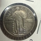1923-S Standing Liberty Silver Quarter FH Full Head About Uncirculated Scarce!