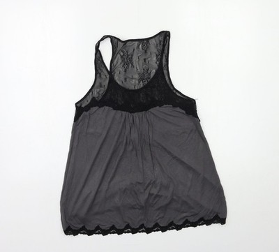 Max Studio Damen Basic Tank Grau Größe M