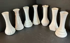 Lot of 7 Vtg Small Milk Glass Bud Vases
