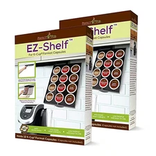 2-Pack Ez-Shelf under Shelf Storage for K Cups, Coffee Holder Compatible with Ke