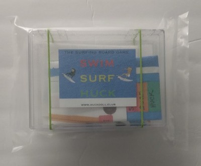 swim surf huck board game - red spinner - green bands
