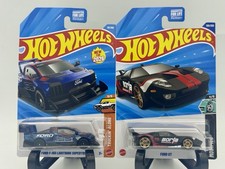 Hot Wheels Ford Lot of 2 1:64: F-150 Lightning Supertruck, Ford GT W/Cases