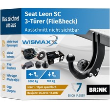ANHÄNGERKUPPLUNG für Seat Leon SC 5F5 14-17 starr BRINK +13pol E-Satz Erich J