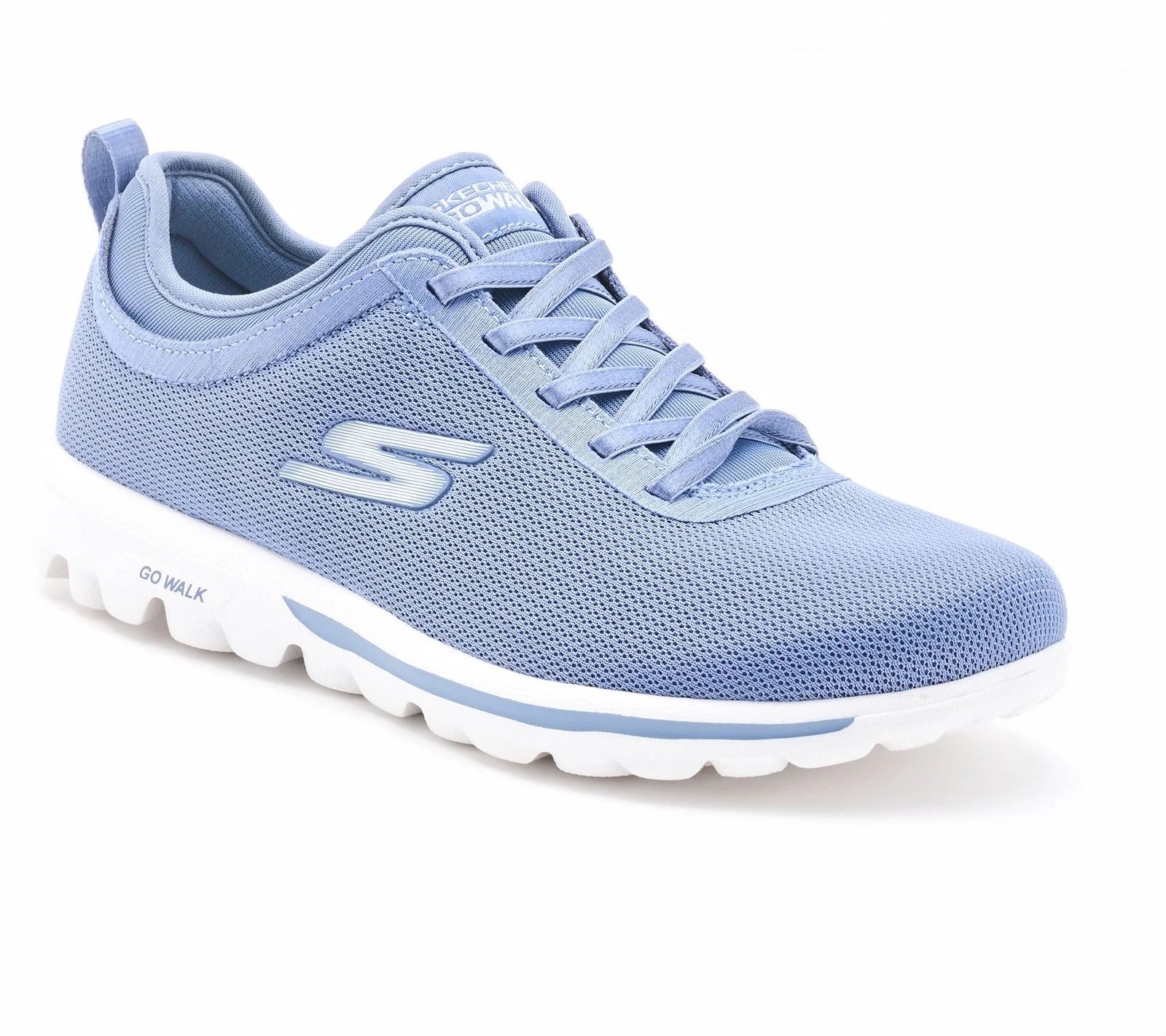 Skechers GO WALK Travel Fixed Lace Shoes Cynthia Blue 10/M New