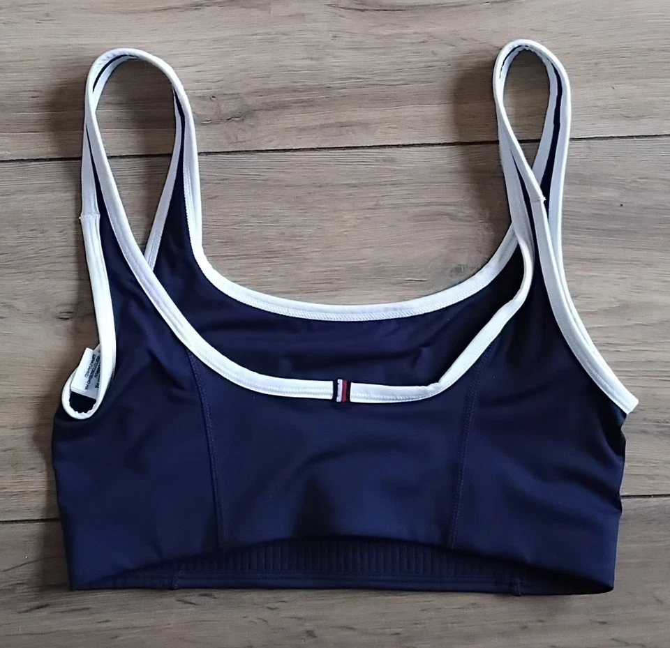 Tommy Hilfiger Sport Low Support Skinny Fit Navy Bra With White Trim - Size XS — 第 2/4 张图片