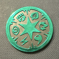 Nintendo Pokémon TCG Energy Flip Coin CCG Green Embossed
