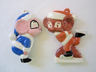 Vintage Lot of 2 Mouse Mice Ceramic Porcelain Christmas Ornaments Holiday Decor — photo 2