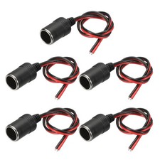 5 Pcs Female Car Cigarette Lighter Socket 16 AWG 12V/24V 20A 50cm Charger