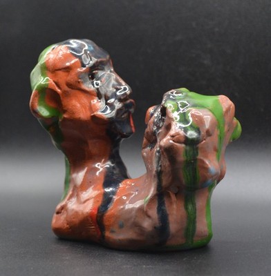 ''Rising of AI'' - Abstract Original Clay Sculpture. Hand made & glazed.