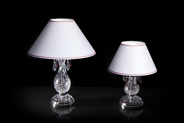 Leuchte Kristall Lampe Tischlampe WeißE Bohemia Steh Nachttisch Neu Schreibtisch-image