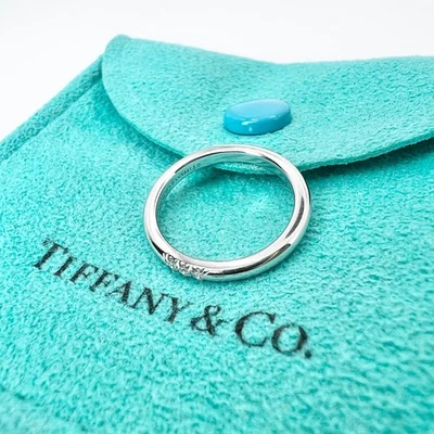 Authentic TIFFANY & CO. forever Ring 3P Diamond US 3.75 PT950 Near Mint - Image 1 of 4