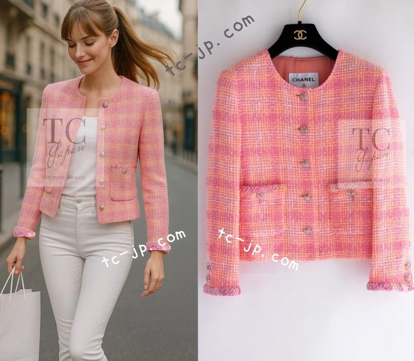 CHANEL Pink Checked Coats, Jackets & Vests for Women for sale | eBay