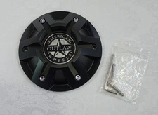 American Outlaw Matte Black 17" Wheel ONLY Rib Hub Cover Center Cap 5260-17