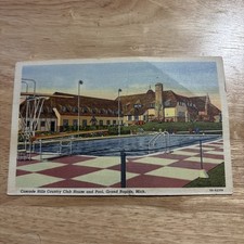 Vintage Grand Rapids Cascade Hills Country Club House Pool 1945 Postcard