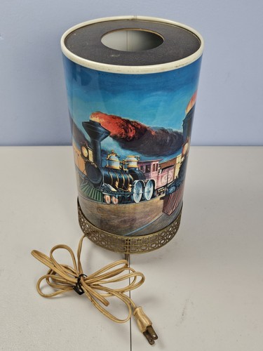 Vintage 1958 L A Goodman Railroad Locomotive Train Motion Lamp Works Has Damage - Picture 22 of 23