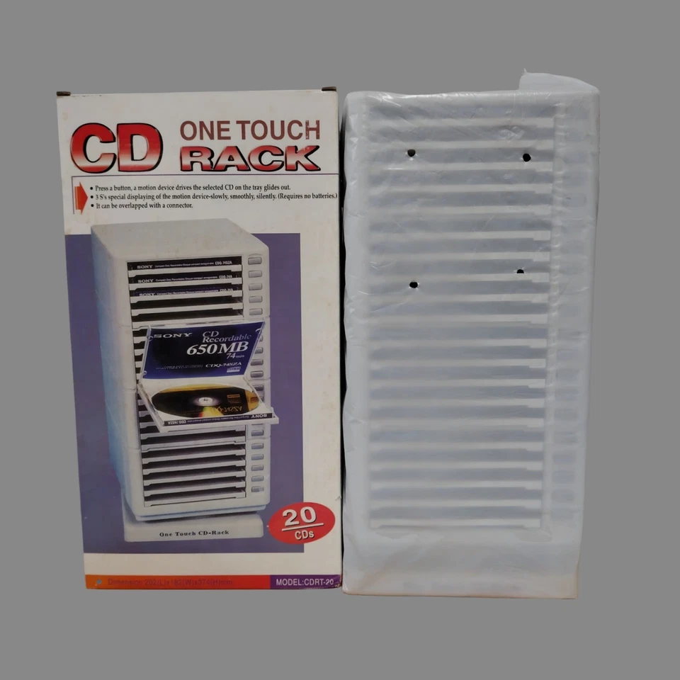 Estante de almacenamiento de CD One Touch para 20 CD botón de liberación Foto 3 de 4