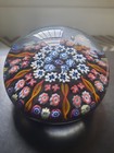Beautiful Vintage Early Perthshire? Millefiori Glass Paperweight, 8 Spokes.