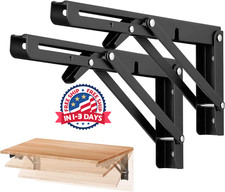 Soportes plegables resistentes de color negro mate para banco de mesa 2 Packs