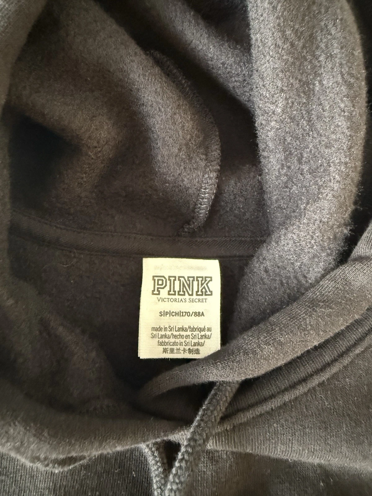 UNDERCOVER Felpa con cappuccio Victoria's Secret ROSA nera Campus Bling cropped taglia S oversize