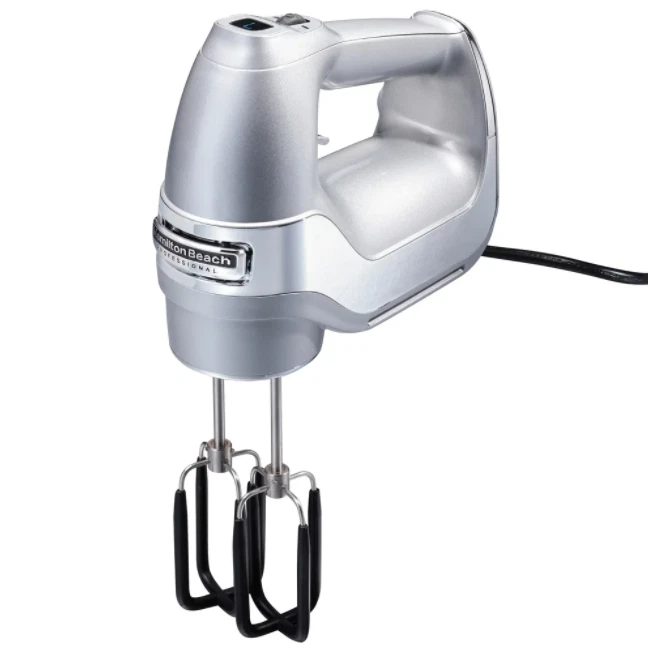 Hand Mixer Speed Electric Blender Mixer Vintage Silver Immersion Held Dough Hook