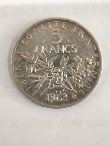 5 Francs seumeuse argent 1963 qualité SUP  - Photo 1/2