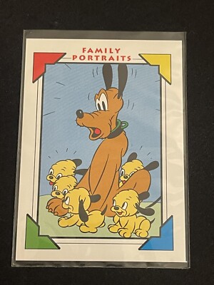 Walt Disney Family Portraits 1991 Impel #117 Pluto's Quin-Puplets Card