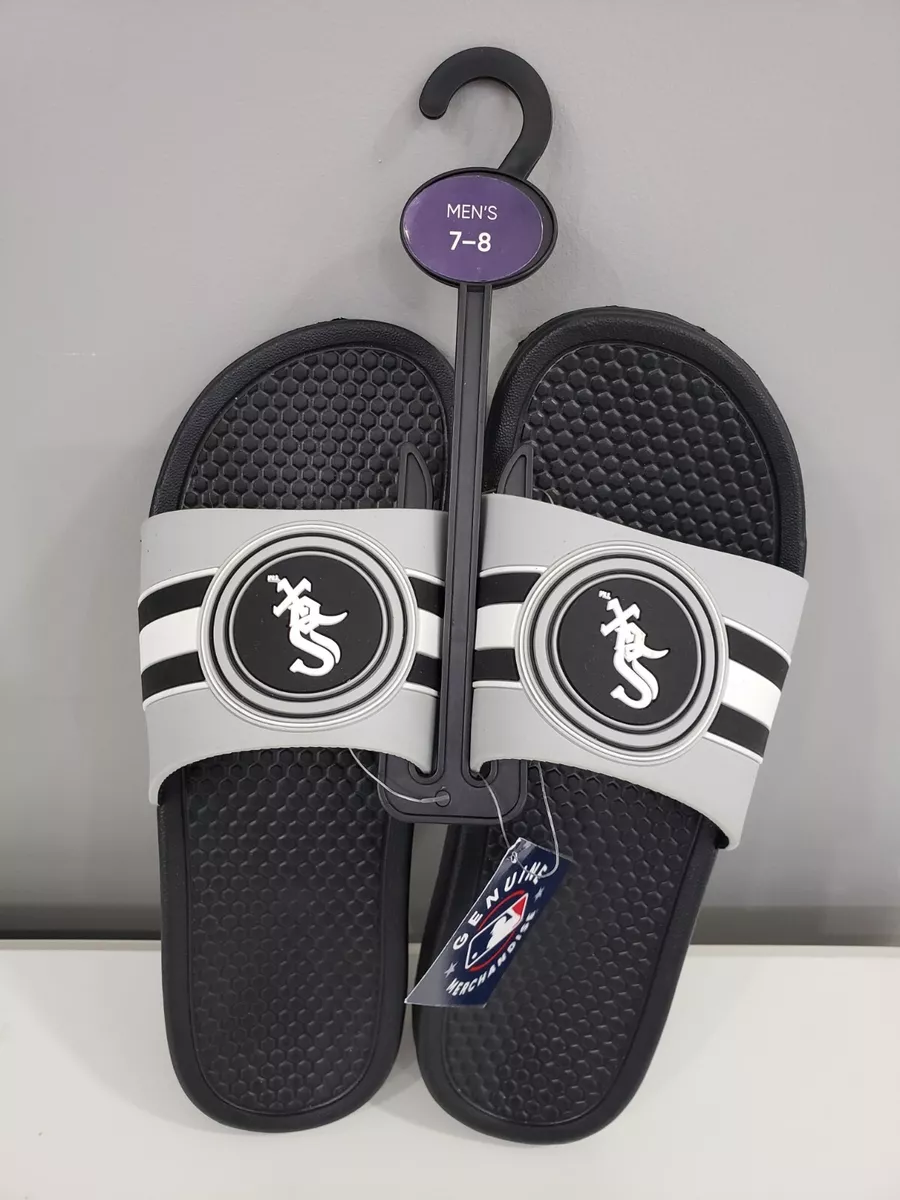 NEW MLB Chicago White Sox Slides Sandals Men s Size 7 8 Gray Black