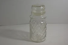 Vintage 1984 Planters Mr. Peanut Clear Cut Glass Nut Canister Jar Sealed Lid