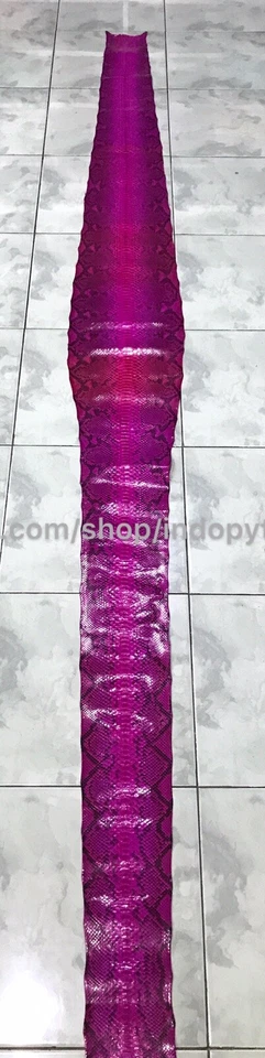 Genuine Python Leather, Exotic Snake Skin, Hot Pink SnakeSkin, Fuchsia Leather - Image 3 of 4