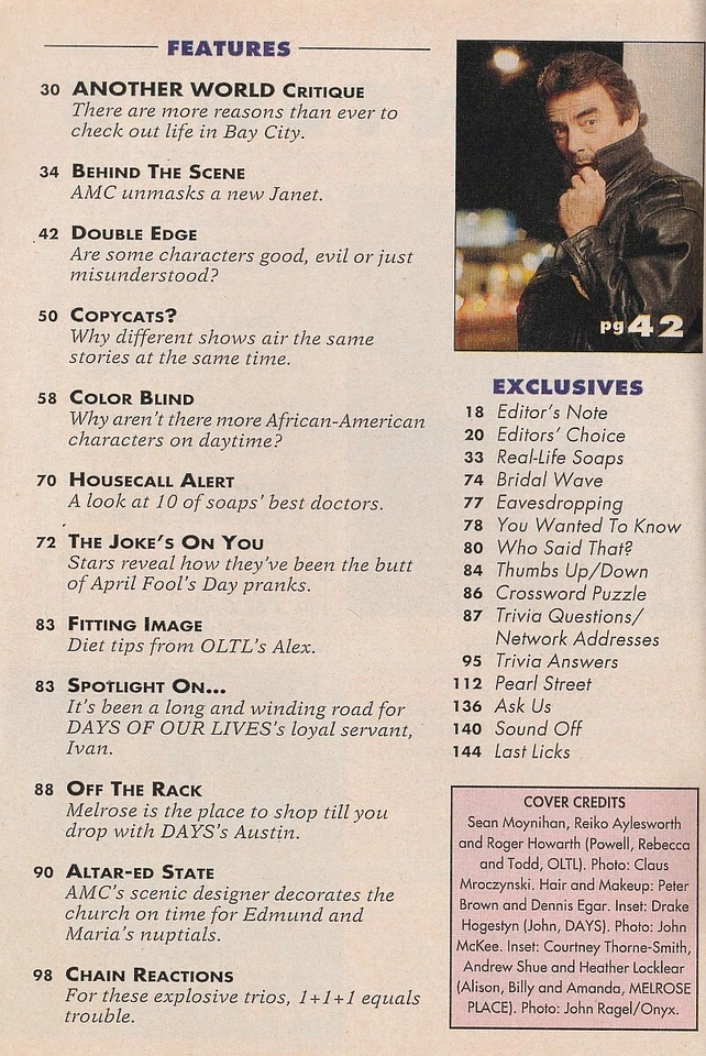 Soap Opera Digest April 12, 1994 ROGER HOWARTH-JON LINDSTROM-BLACK ACTORS SOAPS - Image 3 of 4