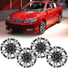 15" 4Pcs Wheel Hubcaps R15 Tire Rim Cover Steel Snap-On For Toyota Corolla