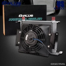 Fit For 30 Row 10AN Universal Engine Transmission Oil Cooler+7" Cooling Fan