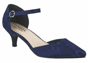 ladies navy kitten heel shoes